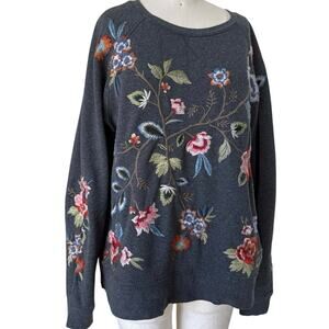 JOHNNY WAS Renata Raglan Sweatshirt Size Small